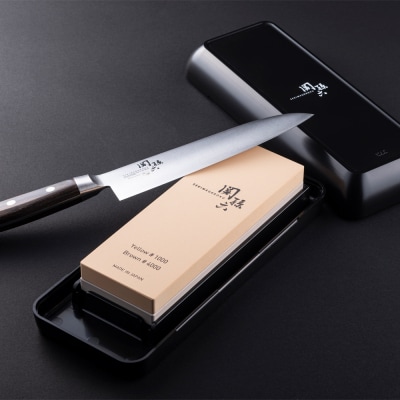 ◇貝印 関孫六 コンビ砥石 #1000&4000 メンテナンス キッチン用品 両面砥石 包丁研ぎ