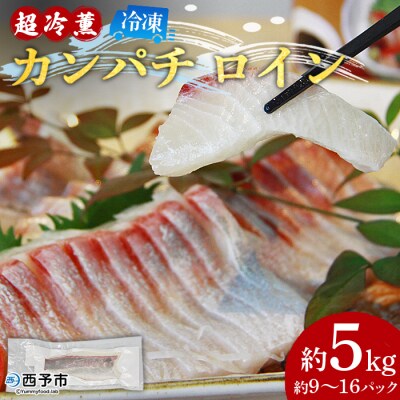 <異次元の鮮度!「超冷薫」冷凍カンパチ ロイン(5kg)>　かんぱち　海鮮　魚介　西予