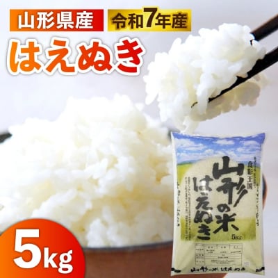 令和7年産　山形のお米　米囃子(はえぬき)5kg　0017-2538