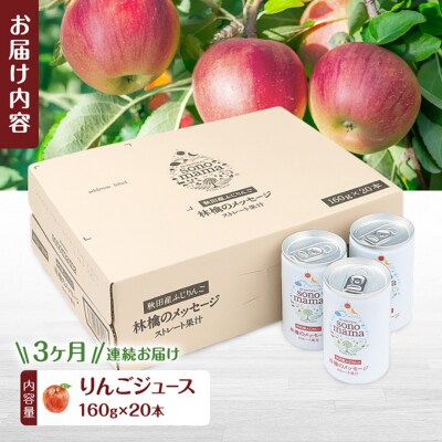 《定期便3ヵ月》りんごジュース「sonomama」(160g×20本)[No.5325-0358]