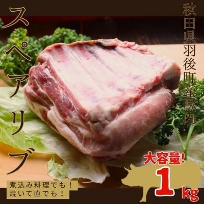 羽後町産豚肉 骨付きスペアリブ 1kg[No.5325-0371]