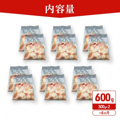 《定期便6ヵ月》羽後和牛 ミックスホルモン 600g(300g×2)[No.5325-0403]