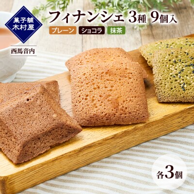 フィナンシェ 3種 9個入(プレーン・ショコラ・抹茶 各3個)[No.5325-0448]