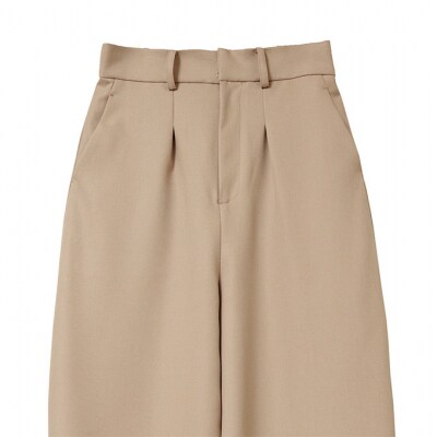 SHEDOE カーヴィパンツ(ベージュ・Lサイズ)[No.5325-0571]