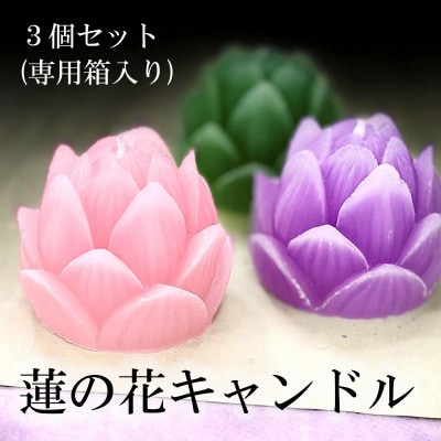 蓮の花キャンドル3個セットとボタニカルキャンドル1個