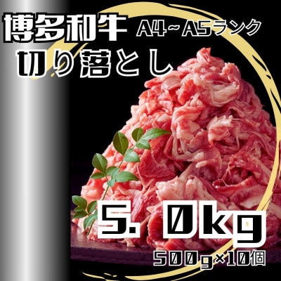 博多和牛A4ランク以上切り落とし　訳あり!　5.0kg(500g×10個)(筑紫野市)