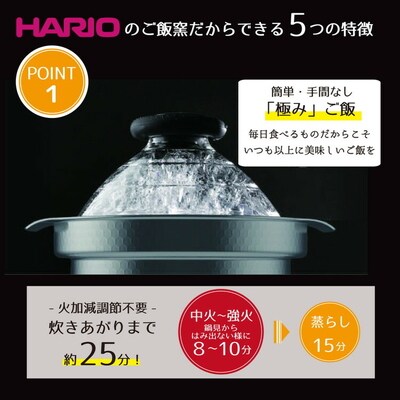 HARIO フタがガラスのIH対応ご飯釜 雪平[GIS-200] | ハリオ はりお _BD30