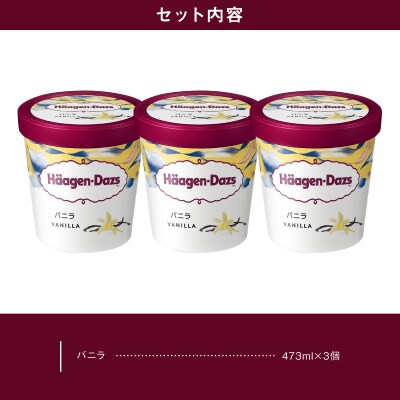 ハーゲンダッツ パイントバニラ3個セット アイス スイーツ デザート_H0026-109