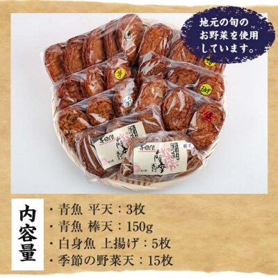 手づくりさつま揚げセレクトセット(白身魚と青魚のさつま揚げと季節の野菜天5種