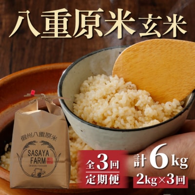 令和8年新米受付【3回定期便】八重原米2kg(2kg×1袋)玄米※2026年10月以降発送|笹屋農園