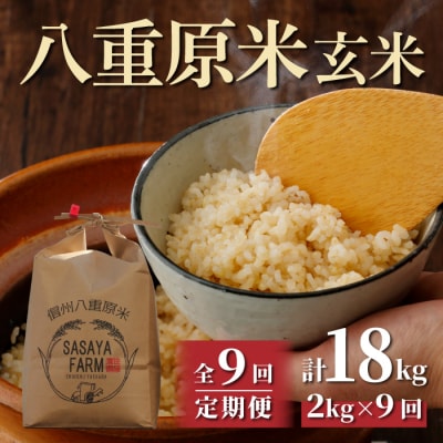令和8年新米受付【9回定期便】八重原米2kg(2kg×1袋)玄米※2026年10月以降発送|笹屋農園
