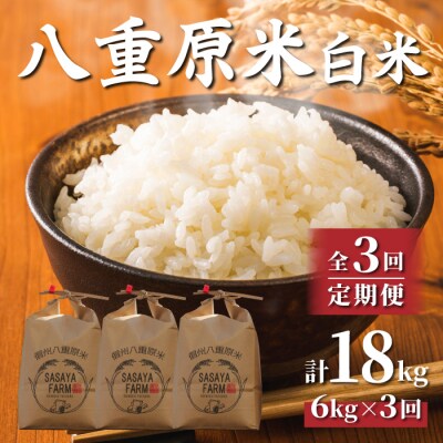 令和8年新米受付【3回定期便】八重原米6kg(2kg×3袋)白米※2026年10月以降発送|笹屋農園