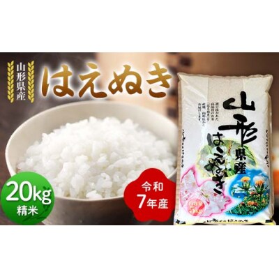 令和7年度 山形県産 はえぬき 20kg(5kg×4) 精米F7W-0294