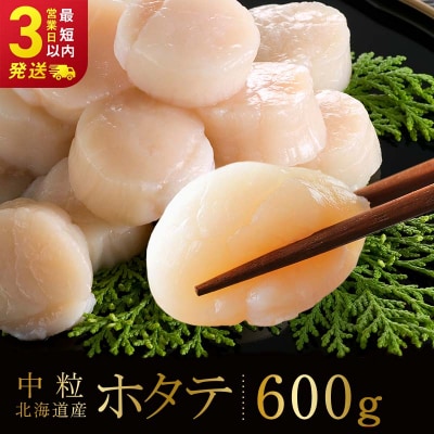 北海道産 ホタテ 中粒サイズ 600g 冷凍 特選 貝柱 貝 帆立 ホタテ ほたて