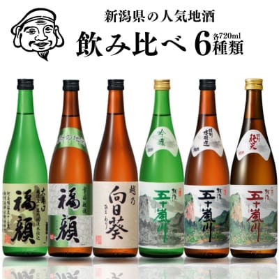 晩酌おすすめ日本酒飲み比べ720ml×6本セット  吟醸 特別本醸造 [福顔酒造]【019S008】