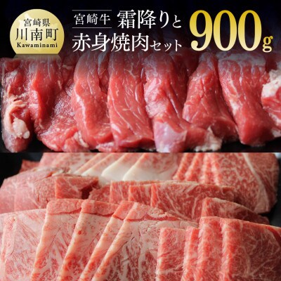 宮崎牛霜降りと赤身焼肉セット900g