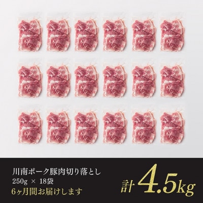 【毎月定期便】川南ポ-ク切り落とし4.5kg　250g×18袋全6回
