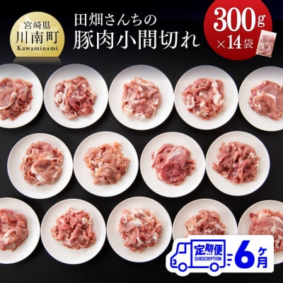 【毎月定期便】川南ポ-ク小間切れ4.2kg　300g×14袋全6回