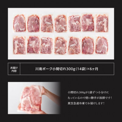 【毎月定期便】川南ポ-ク小間切れ4.2kg　300g×14袋全6回