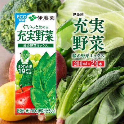 伊藤園の充実野菜 緑の野菜ミックス(紙パック)200ml×24本(川南町)