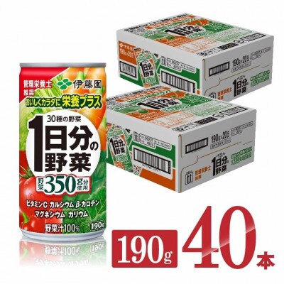 伊藤園の1日分の野菜(缶)　野菜汁100%飲料 190g×40本(川南町)