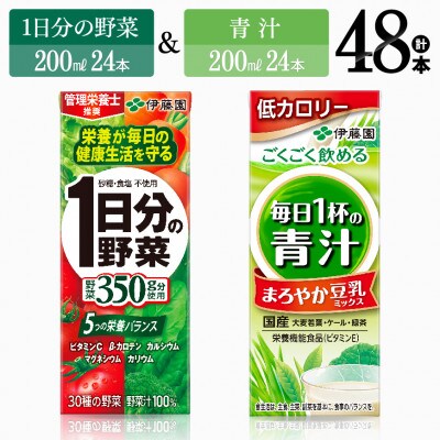 伊藤園1日分の野菜(紙)24本+伊藤園1日分の青汁(紙)24本(川南町)