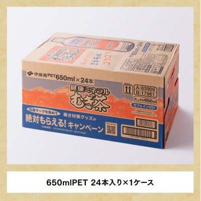 【毎月定期便】健康ミネラル むぎ茶 カフェインゼロ650ml×24本(川南町)全6回