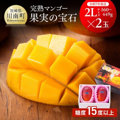 【令和7年発送】宮崎県産完熟マンゴー「果実の宝石」　2L×2玉