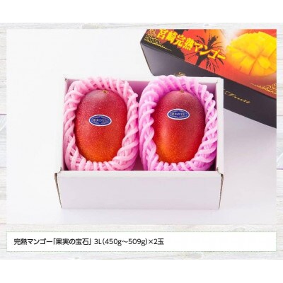 【令和8年発送】宮崎県産完熟マンゴー「果実の宝石」　3L×2玉