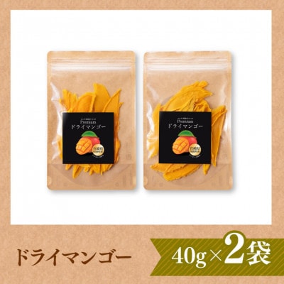 宮崎県産完熟マンゴー(果実の宝石)　ドライマンゴー40g×2袋