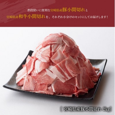 【宮崎県産】和牛と豚肉のこま切れセット　2.5kg(川南町)