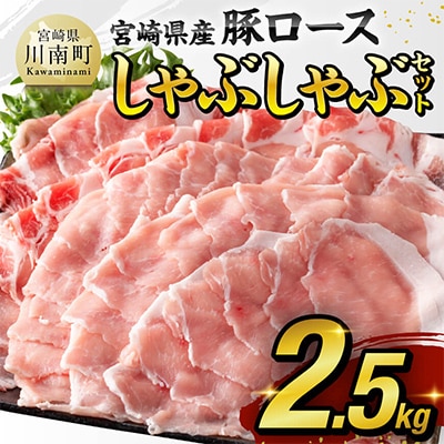 宮崎県産豚 ロースしゃぶしゃぶ2.5kg(500g×4+期間限定500g)(川南町)
