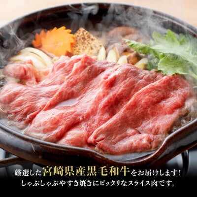 生産者応援!宮崎県産黒毛和牛　赤身すきしゃぶ500g(川南町)