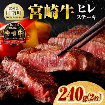 宮崎牛ヒレステーキ2枚240g(川南町)