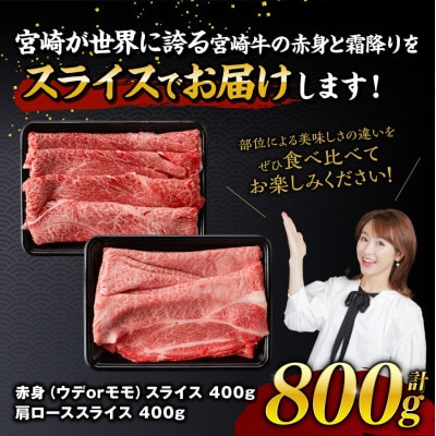 宮崎牛赤身霜降りスライス800g