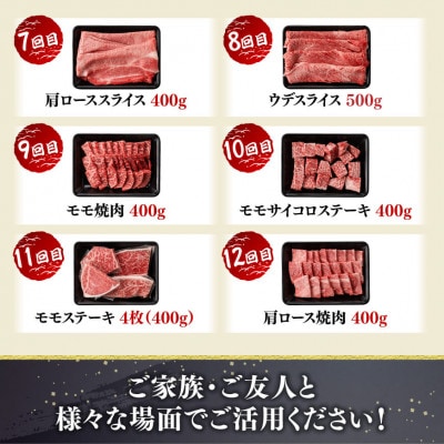 【毎月定期便】宮崎牛定期便(すきしゃぶ・焼肉・ステーキ)全12回
