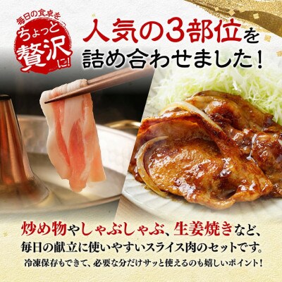 宮崎県産豚肉 スライス3種セット 1kg(川南町)