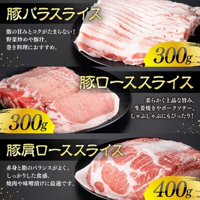 宮崎県産豚肉 スライス3種セット 1kg(川南町)