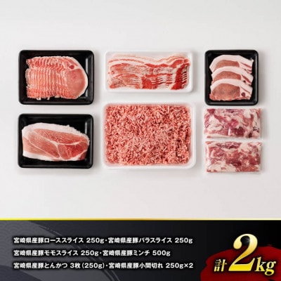 宮崎県産豚肉スライス6種セット2kg(川南町)