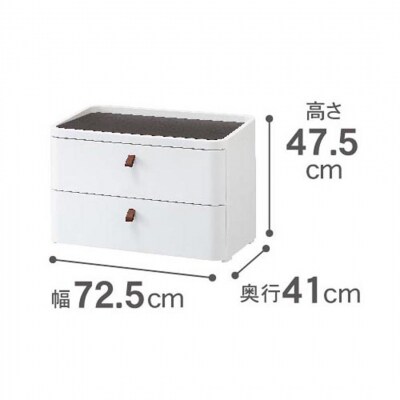 ロイヤルドロアー 722 幅72cm 2段 【031S002】