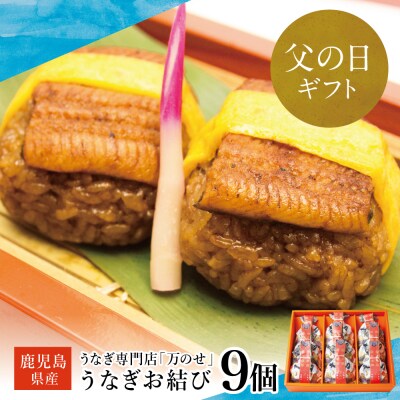 【父の日ギフト】鹿児島県産鰻 万のせうなぎお結び9個 ギフト 贈答 冷凍 国産 お取り寄せ
