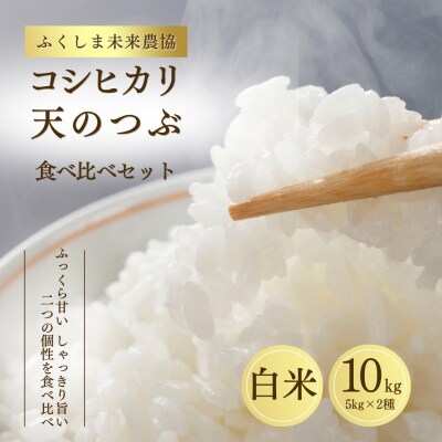 コシヒカリ5kg 天のつぶ5kg 食べ比べセット 令和7年産 | 精米 米5kg ふくしま未来農協
