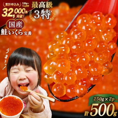 【TVで紹介!】最高級3特 国産 味付 いくら 宝壽 醤油漬 500g [20565083]