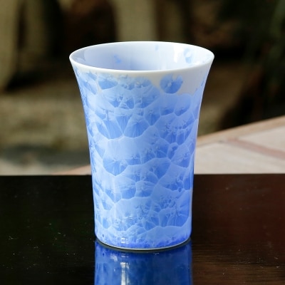 【陶あん】花結晶フリーカップ(青)