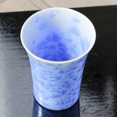 【陶あん】花結晶フリーカップ(青)