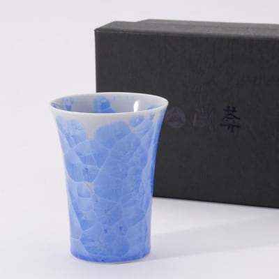 【陶あん】花結晶フリーカップ(青)