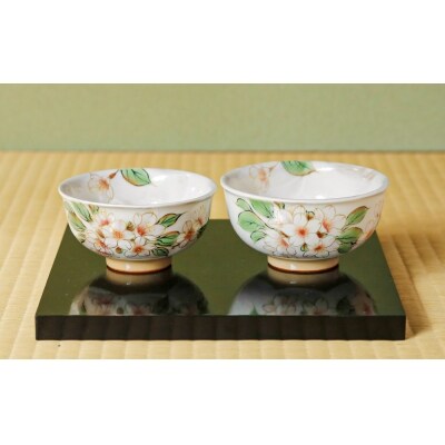 【陶あん】京焼・清水焼　夫婦ふくりん茶碗・ふくりん湯呑セット