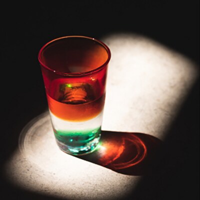 【RYUKYU GLASS WORKS 海風】ビアグラス「残波の夕日・緑」