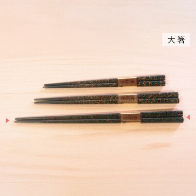 津軽塗 唐塗箸(唐塗 緑・大箸)|24_tnk-170101ba