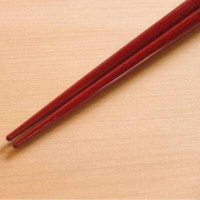 津軽塗 七々子塗箸 菜の華【七々子塗 赤(黒種)中箸】|24_tnk-180101bb